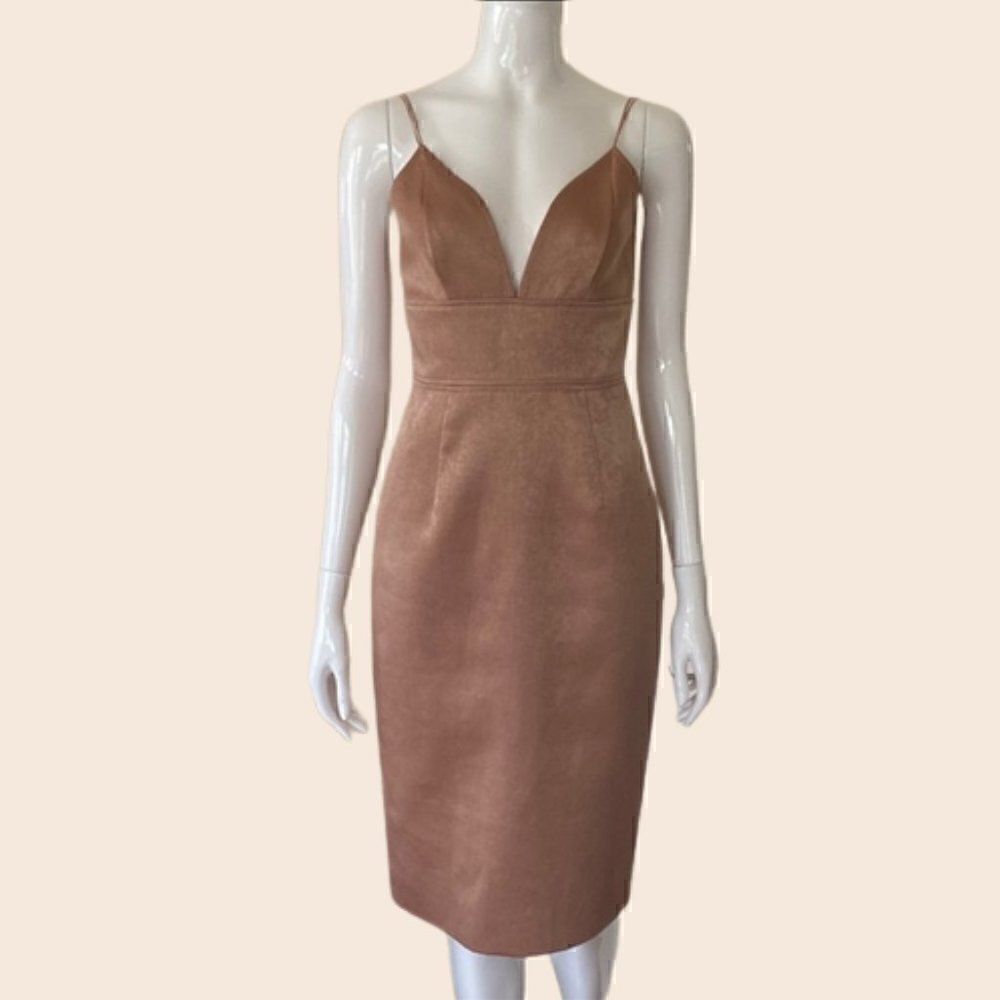 Christian Siriano Blush Rose Pink Double Strap Cocktail Dress Size 4